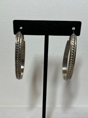 Large Sterling Silver Braided Hoop Earrings. Bold. Statement. Feminine!